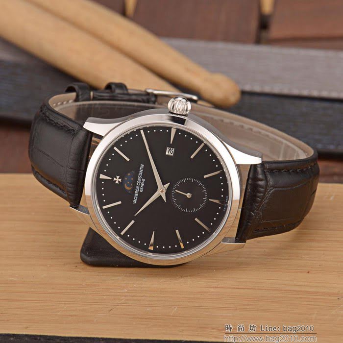 江詩丹頓 Vacheron Constantin 全自動機械機芯 316L精鋼表殼 真皮錶帶 男士腕表  wssb3909